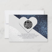 Graue Glitzer-Geo-Logo-Kunde Vielen Dank Dankeskarte (Rückseite)