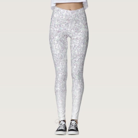 Graue Glitzer Glitzern Leggings (Vorderseite)