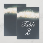 Graue Glitzernde Light Blast Hochzeit Tischnummer  (Vorne/Hinten)