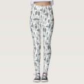Graue glückliche Oval Spots Leggings (Vorderseite)