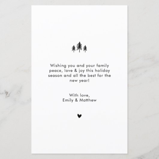 Graue Gold 4 Foto Weihnachtskarte (Rückseite)