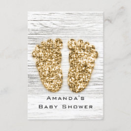 Graue Gold Baby Dusche Feet Holz Rustikale Girl Bo Einladung