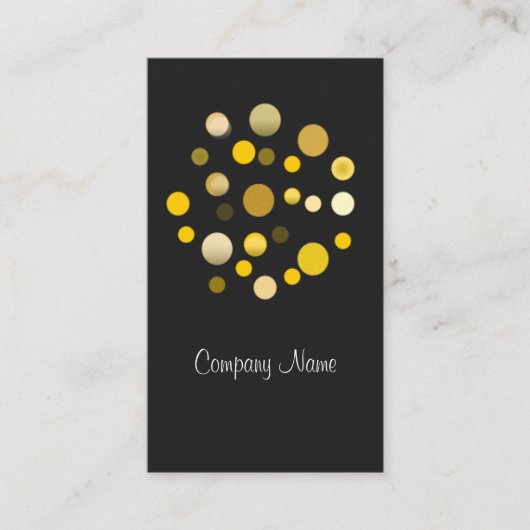 Graue Gold Dotted Modern Business Card Template Visitenkarte (Vorderseite)