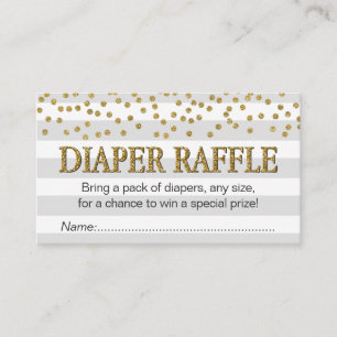 Graue Gold Elegant Baby Shooter Diaper Raffle Tick Begleitkarte