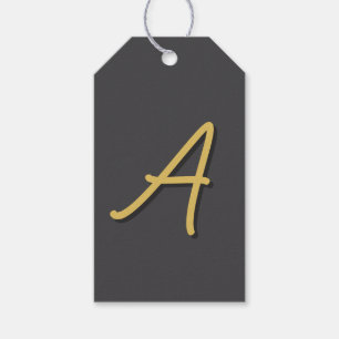Graue Gold-Farb-Monogramm Professional Geschenkanhänger