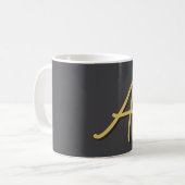 Graue Gold-Farb-Monogramm Professional Kaffeetasse (Vorderseite Links)