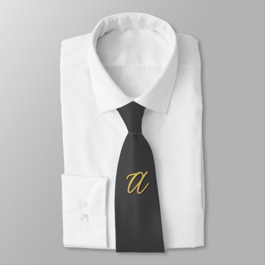 Graue Gold-Farb-Monogramm Professional Krawatte (Gebunden)