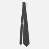Graue Gold-Farb-Monogramm Professional Krawatte (Rückseite)
