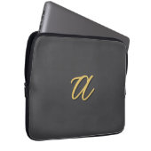 Graue Gold-Farb Monogramm Professional Laptopschutzhülle (Vorne Rechts)