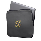 Graue Gold-Farb Monogramm Professional Laptopschutzhülle (Vorderseite Links)