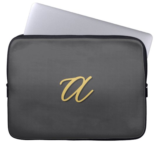 Graue Gold-Farb Monogramm Professional Laptopschutzhülle (Vorderseite)