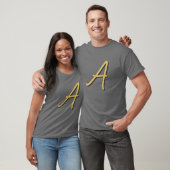 Graue Gold-Farb Monogramm Professional T-Shirt (Unisex)