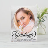 Graue Gold Glitzer Foto Virtual Graduation Party Einladung (Stehend Vorderseite)