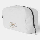 Graue Gold Monogram Name Script Waschbeutel (Rechte Ecke)