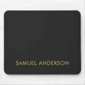 Graue goldene Farbe Beruflich Name hinzufügen Mousepad (Vorne)