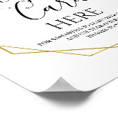 Graue goldene geometrische verließt-Rezeptorschild Poster (Ecke)