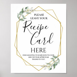 Graue goldene geometrische verließt-Rezeptorschild Poster