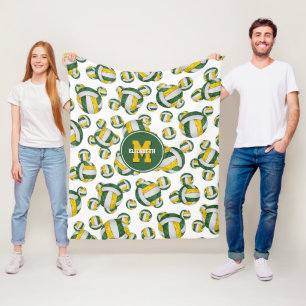 Graue goldene Mannschaftsfarben Girl-Volleyball Fleecedecke