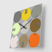 Graue, goldene und orangefarbene Riesenteile aus d Quadratische Wanduhr (Winkel)