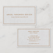 Graue goldfarbene Leinen Beruflich Visitenkarte (Vorne/Hinten)