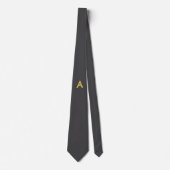 Graue Goldfarbene Monogramm Professional Krawatte (Vorderseite)