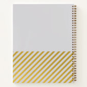 Graue goldfarbene Streifen Minimal Password Notebo Notizblock (Rückseite)