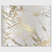 Graue Goldmarble Shiny Glam Abstrakt VIP Geschenkpapier (Flach)