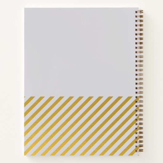 Graue Goldstreifen Minimalistisch Dankesblatt Notizblock (Rückseite)