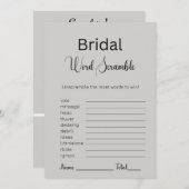 Graue Goose Bridal Word Scramble Game Einladung (Vorne/Hinten)