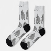 Graue Gorilla-Design personalisiert Socken (Linkes Detail)
