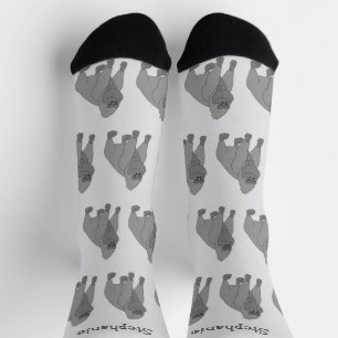 Graue Gorilla-Design personalisiert Socken