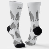 Graue Gorilla-Design personalisiert Socken (Gewinkelt)
