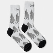Graue Gorilla-Design personalisiert Socken (Rechts)