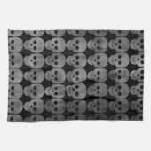 Graue gotische Schädel Halloween-Küche Handtuch (Horizontal)