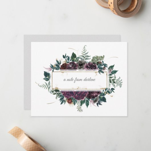 Graue graue Aquarellbilder Mitteilungskarte (Vorderseite/Rückseite Beispiel)