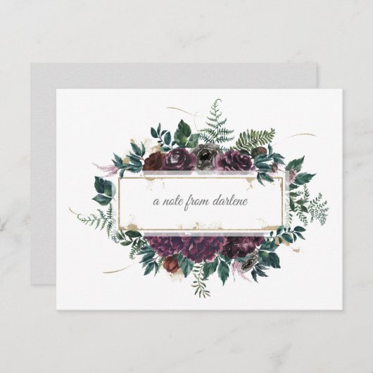 Graue graue Aquarellbilder Mitteilungskarte (Vorne/Hinten)