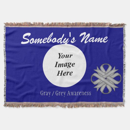 Graue/graue Kleeblatt-Vorlage von K Yoncich Decke (Vorderseite)