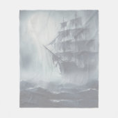Graue, graue Nebel Piratenschifffahrt Ruhestand Fleecedecke (Vorderseite)