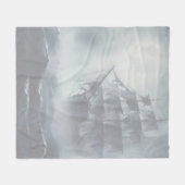 Graue, graue Nebel Piratenschifffahrt Ruhestand Fleecedecke (Vorderseite (Horizontal))