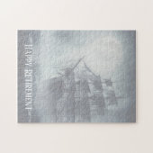 Graue, graue Nebel Piratenschifffahrt Ruhestand Puzzle (Horizontal)