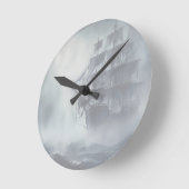 Graue, graue Nebel Piratenschifffahrt Ruhestand Runde Wanduhr (Winkel)