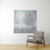 Graue, graue Nebel Piratenschifffahrt Ruhestand Wandteppich (Beispiel)