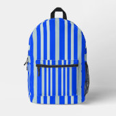 Graue graue Streifen an blauen Streifen Bedruckter Rucksack (Vorderseite)