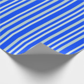 Graue graue Streifen an blauen Streifen Geschenkpapier (Ecke)