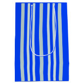 Graue graue Streifen an blauen Streifen Mittlere Geschenktüte (Rückseite)