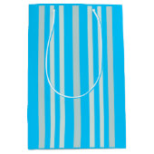 Graue graue Streifen auf Sky Blue Mittlere Geschenktüte (Vorderseite)