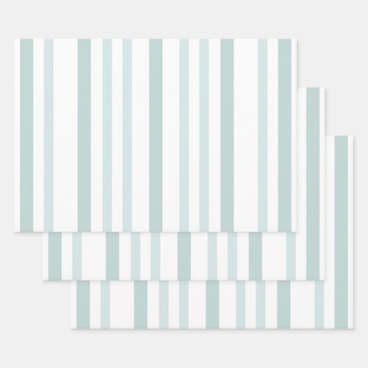 Graue graue Streifen auf weißer Linie Geschenkpapier Set (Set)