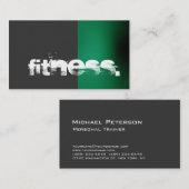 Graue Green Personal Trainer Business Card Visitenkarte (Vorne/Hinten)