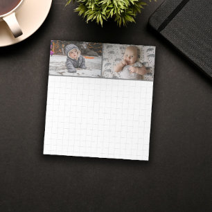 Graue Grenze 2 Foto Grid Pattern Notizblock