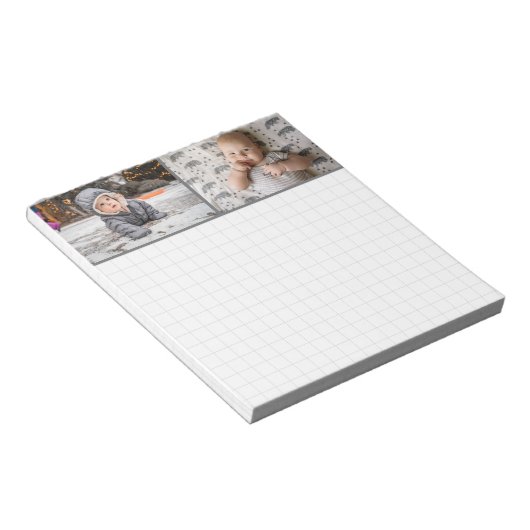 Graue Grenze 2 Foto Grid Pattern Notizblock (angewinkelt)